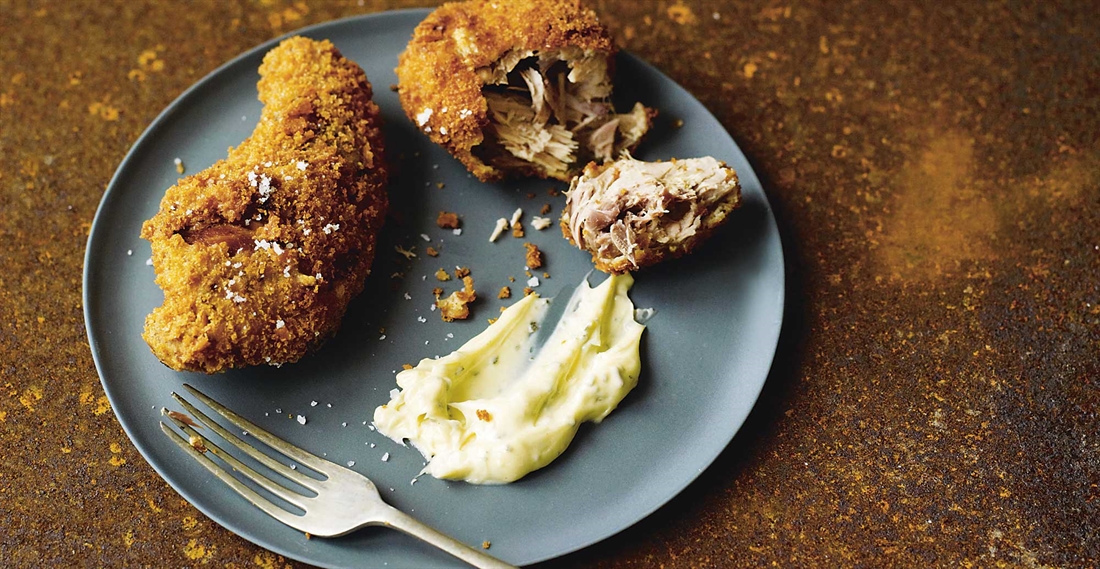 Crispy rabbit with marjoram &#038; lemon mayonnaise