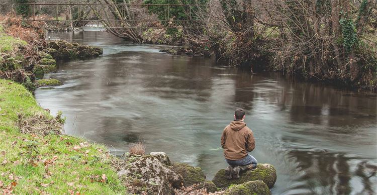 Fishing on the banks of the River Camel