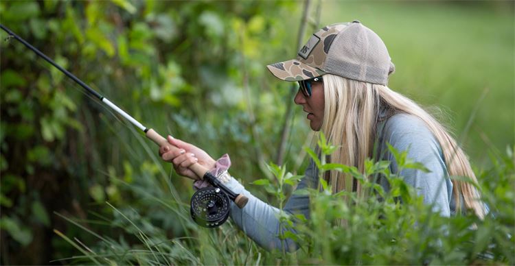 woman fishing